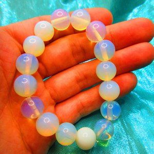 Opalite 12mm Round 7" Stretchy Gemstone Bracelet